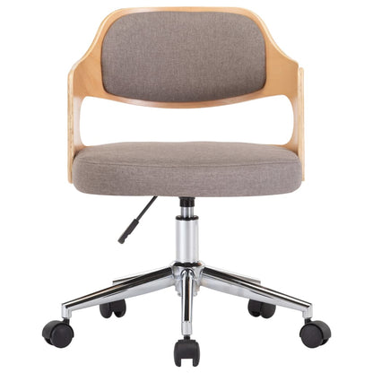 Drehbare Esszimmerstühle 6 Stk. Taupe Bugholz und Stoff
