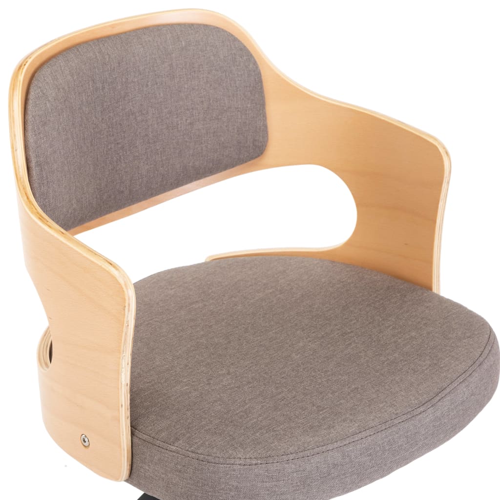 Drehbare Esszimmerstühle 6 Stk. Taupe Bugholz und Stoff