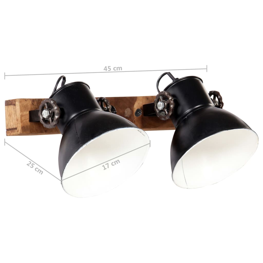 Wandlampe Industriestil Schwarz 45x25 cm E27