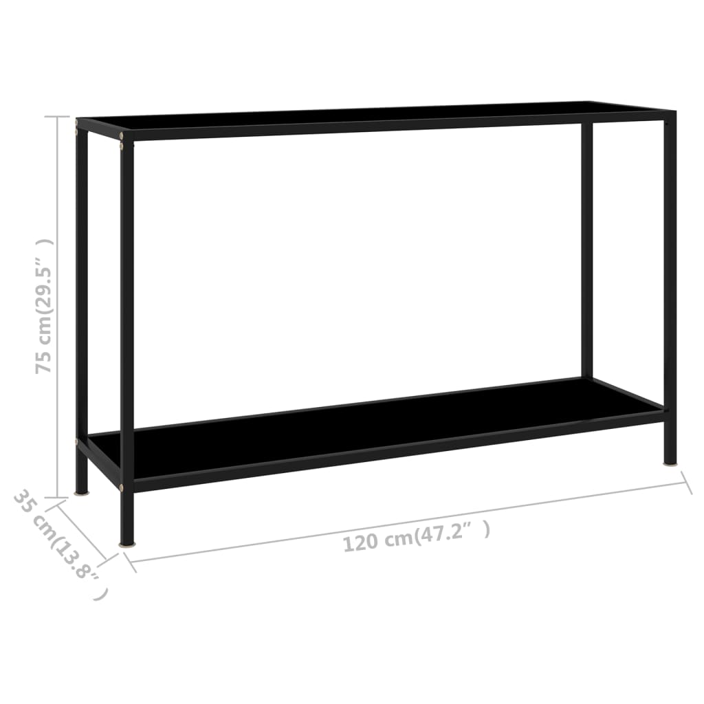 Konsolentisch Schwarz 120x35x75 cm Hartglas