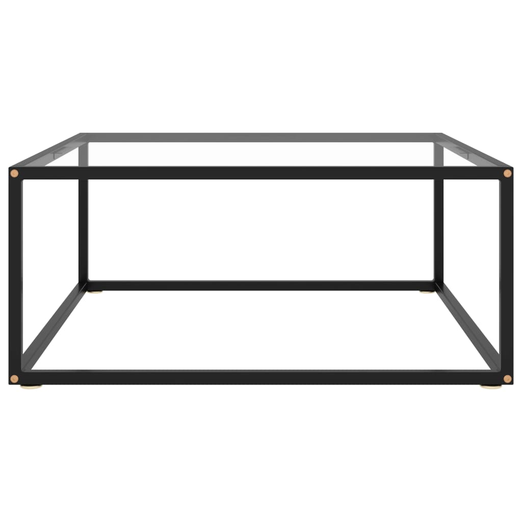 Couchtisch Schwarz mit Hartglas 80x80x35 cm
