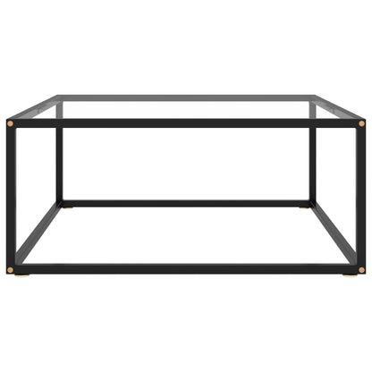 Couchtisch Schwarz mit Hartglas 80x80x35 cm