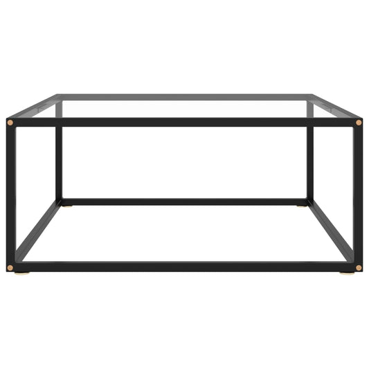 Couchtisch Schwarz mit Hartglas 80x80x35 cm