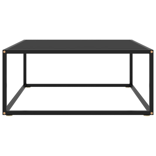 Couchtisch Schwarz mit Schwarzem Glas 80x80x35 cm