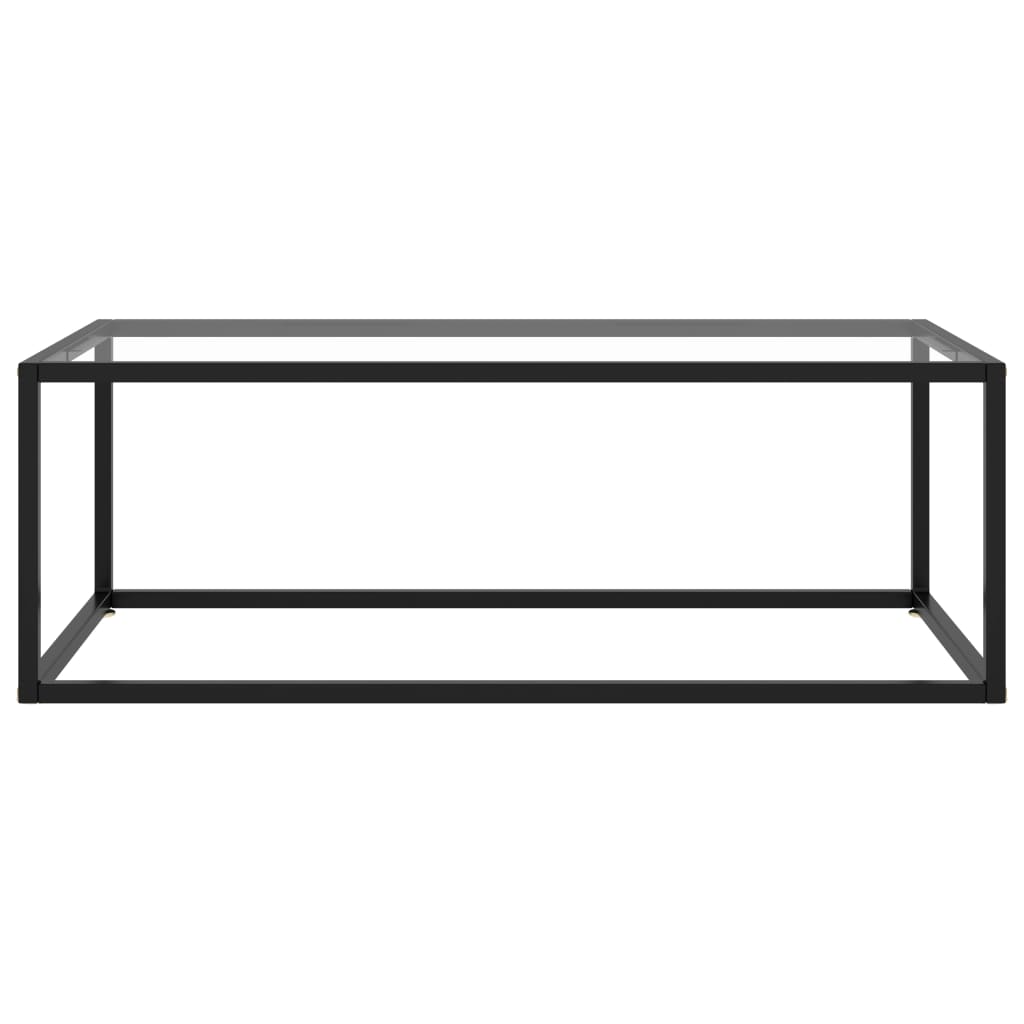 Couchtisch Schwarz mit Hartglas 100x50x35 cm