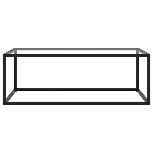 Couchtisch Schwarz mit Hartglas 100x50x35 cm