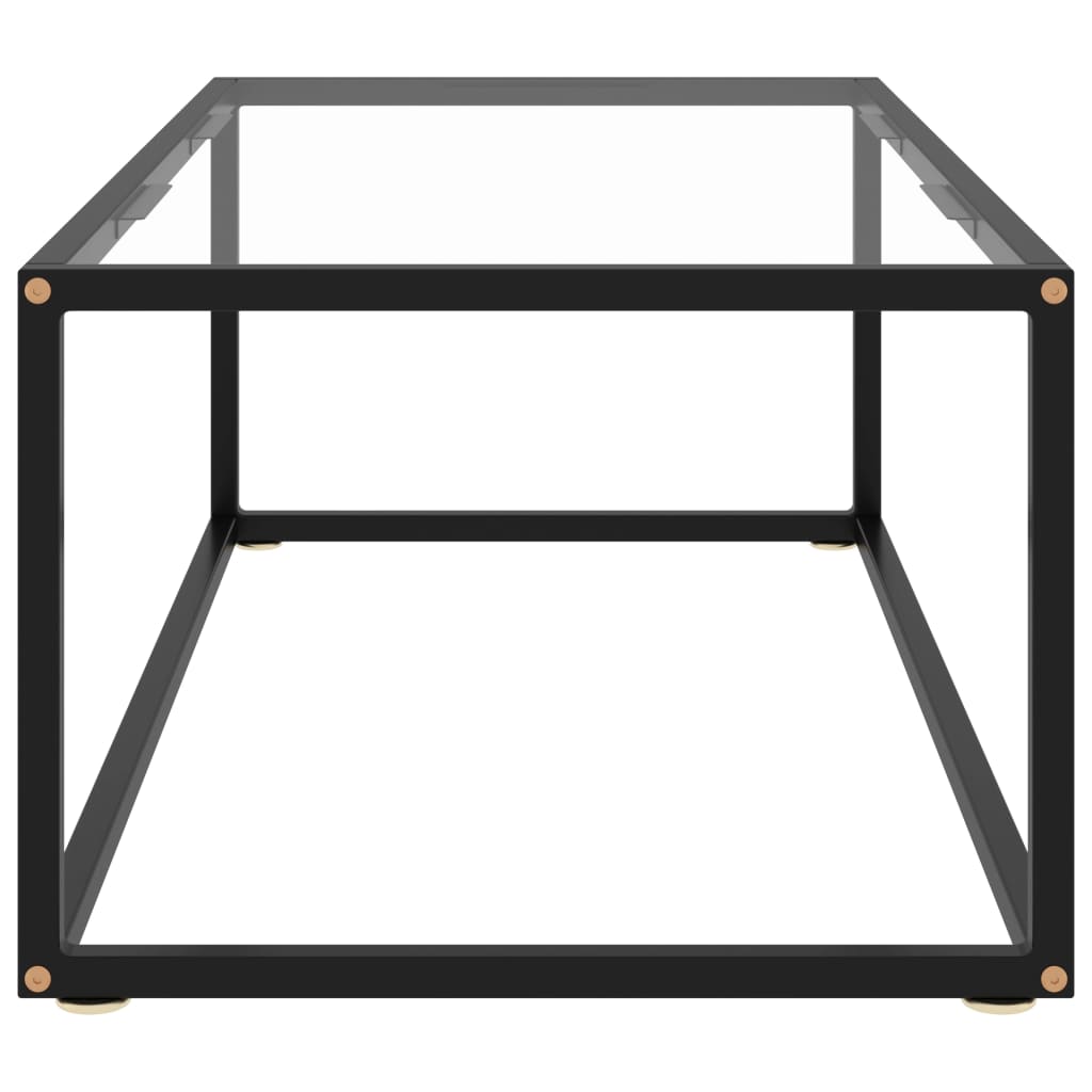 Couchtisch Schwarz mit Hartglas 100x50x35 cm