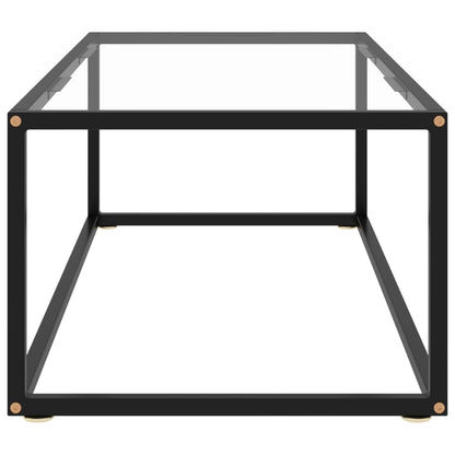 Couchtisch Schwarz mit Hartglas 100x50x35 cm
