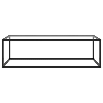 Couchtisch Schwarz mit Hartglas 120x50x35 cm