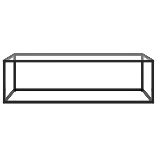 Couchtisch Schwarz mit Hartglas 120x50x35 cm