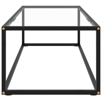 Couchtisch Schwarz mit Hartglas 120x50x35 cm
