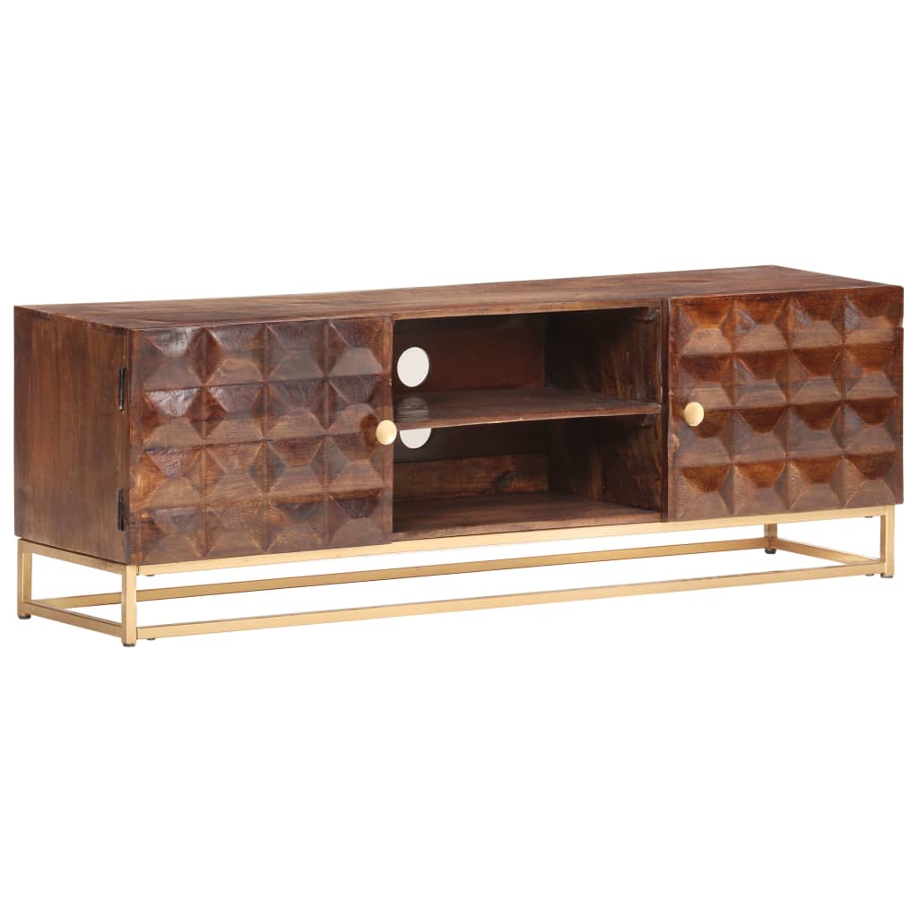 TV-Schrank 124 x 29 x 45 cm, massives Mangoholz