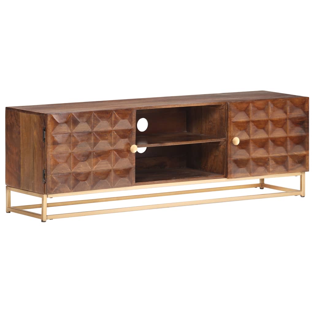 TV-Schrank 124 x 29 x 45 cm, massives Mangoholz