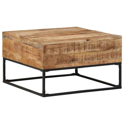 Couchtisch 68x68x41 cm Raues Mangoholz