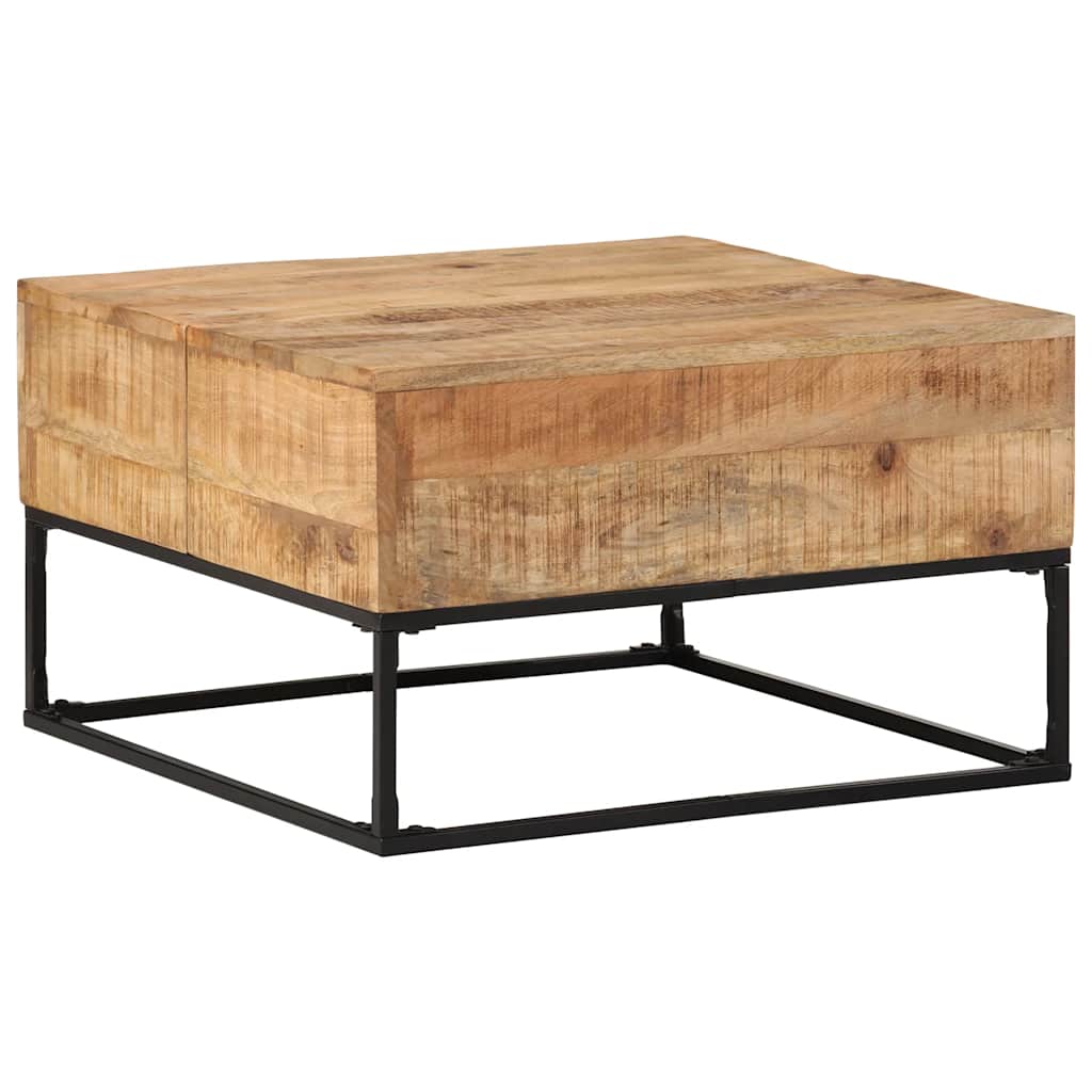 Couchtisch 68x68x41 cm Raues Mangoholz