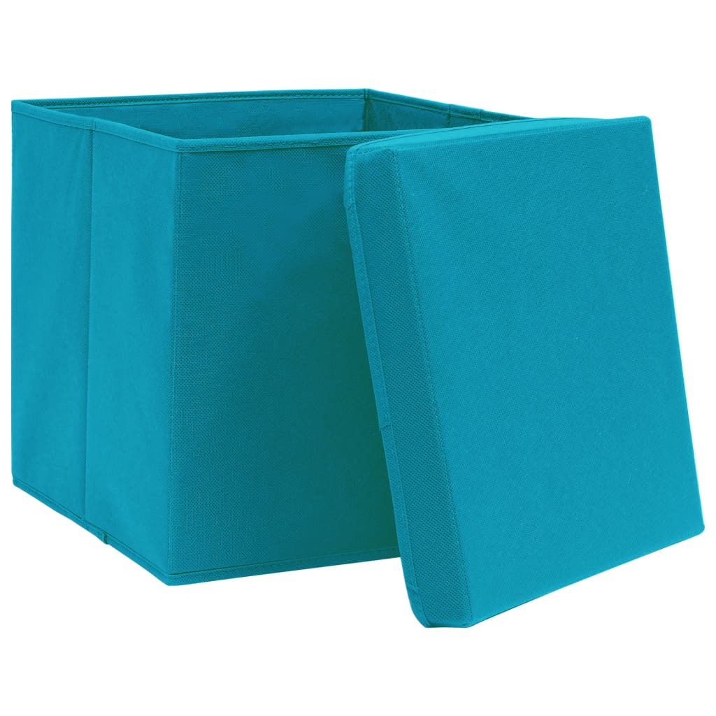 Aufbewahrungsboxen mit Deckeln 4 Stk. 28x28x28 cm Babyblau