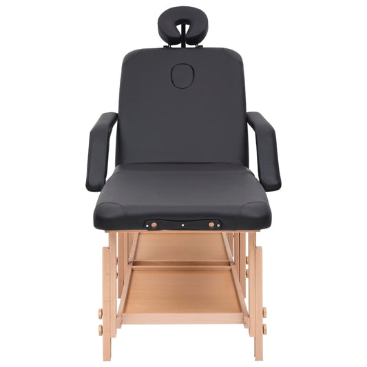 Massageliege 3-Zonen Kunstleder Schwarz