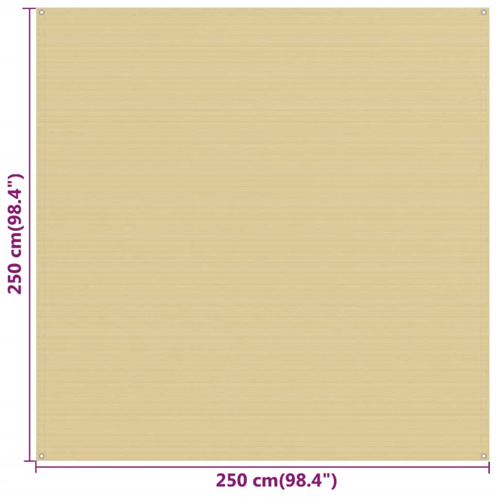 Zeltteppich Beige 250x250 cm HDPE