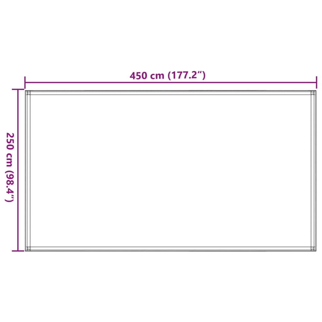 Zeltteppich 250x450 cm Anthrazit und Weiß