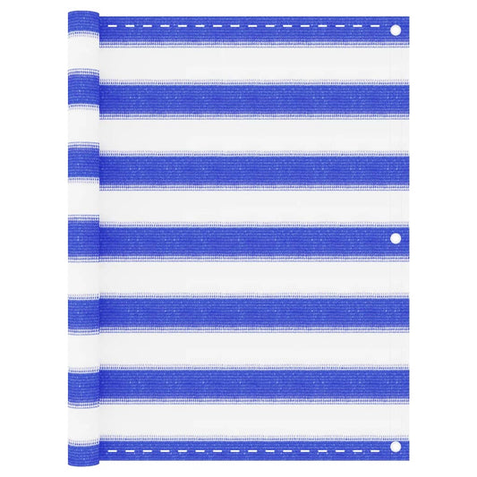 Balkon-Sichtschutz Blau und Weiß 75x500 cm HDPE