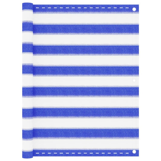 Balkon-Sichtschutz Blau und Weiß 90x500 cm HDPE