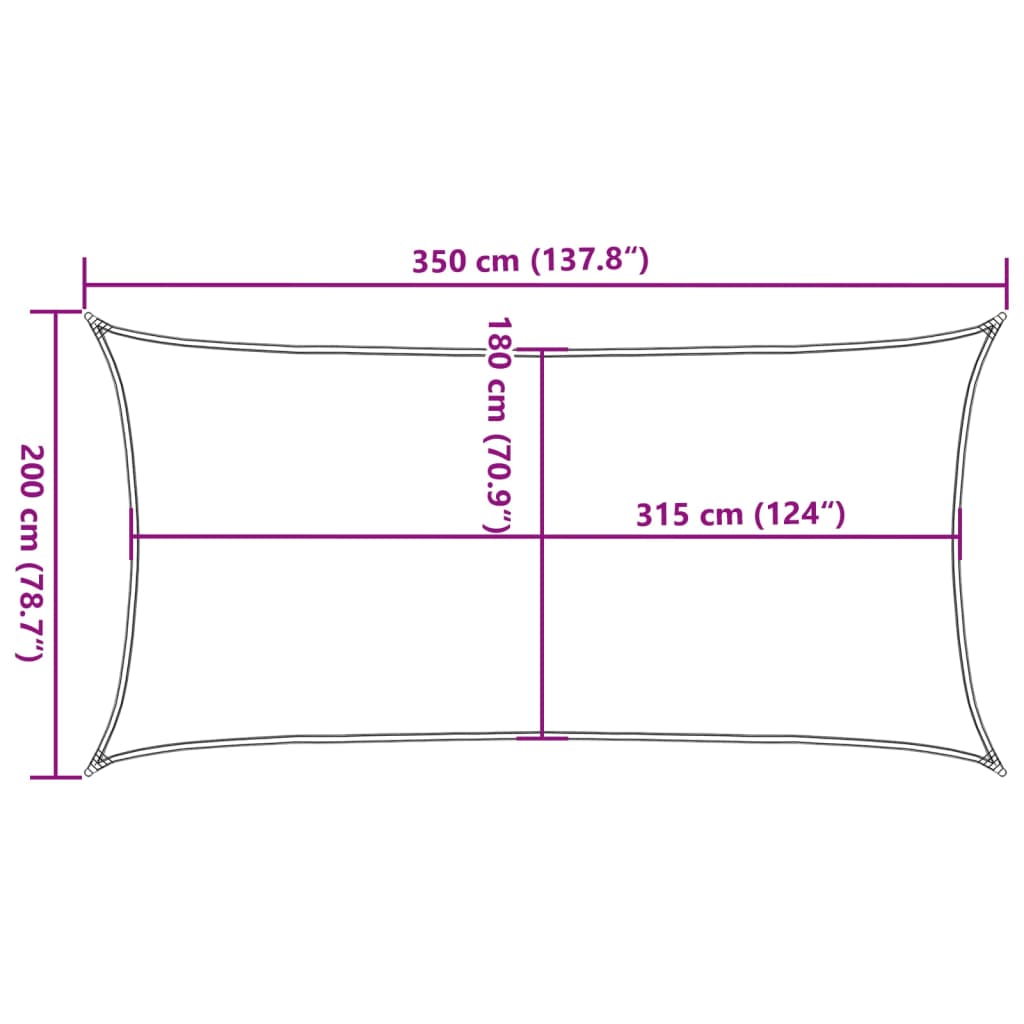 Sonnensegel HDPE 2x3,5 m Anthrazit