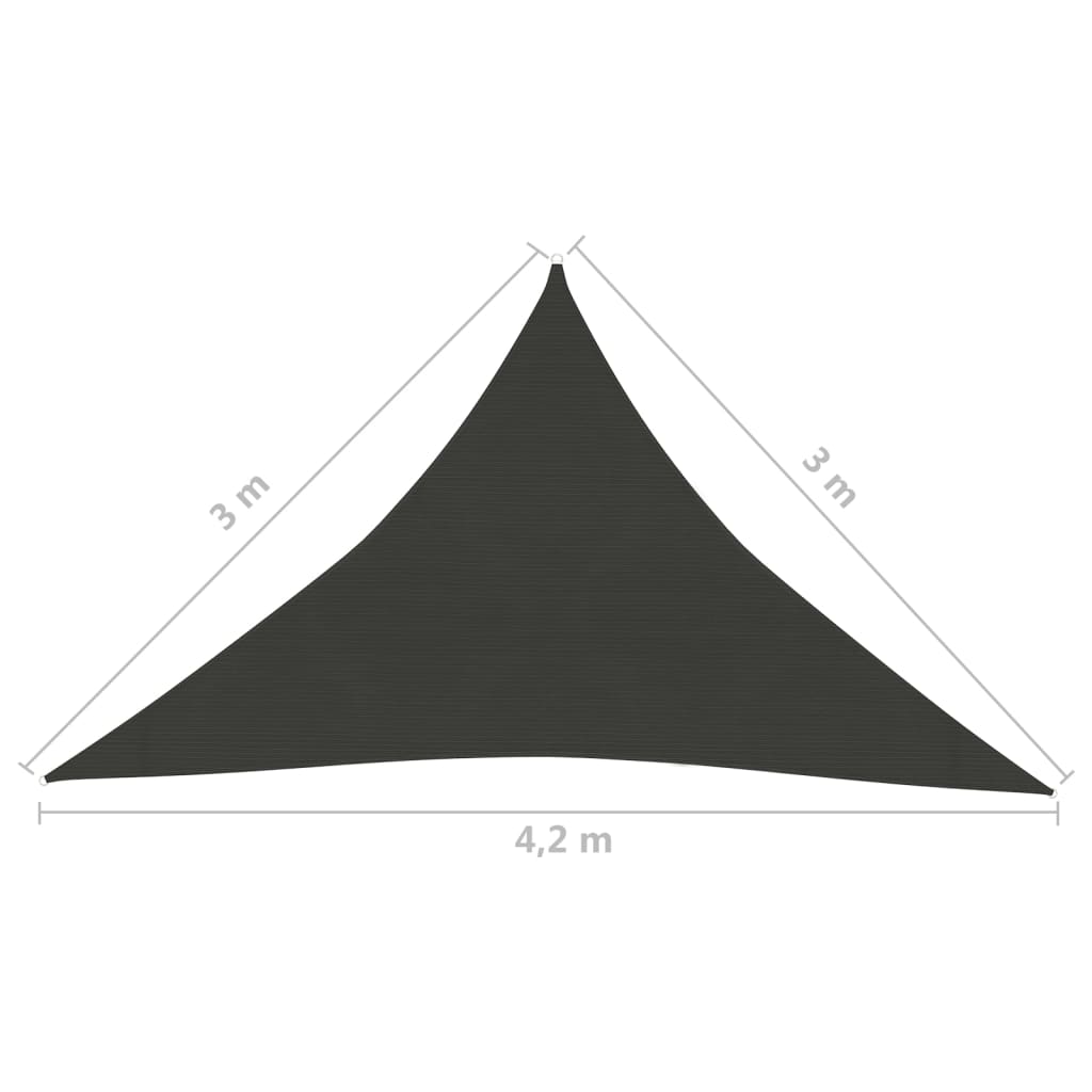 Sonnensegel 160 g/m² Anthrazit 3x3x4,2 m HDPE