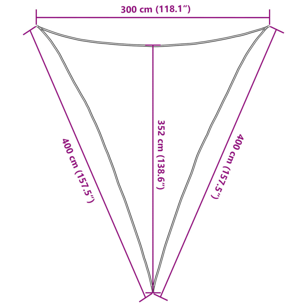 Sonnensegel 160 g/m² Anthrazit 3x4x4 m HDPE