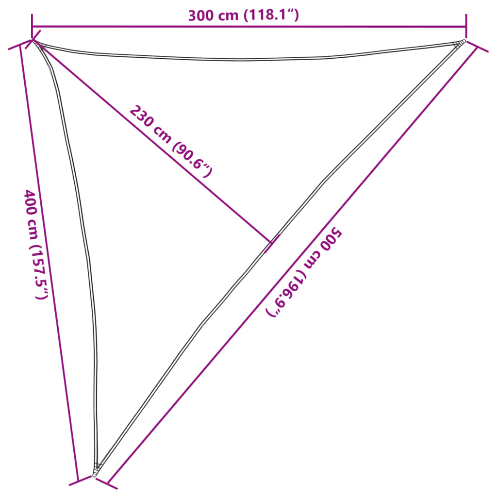 Sonnensegel 160 g/m² Anthrazit 3x4x5 m HDPE