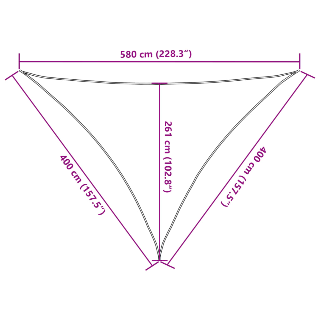 Sonnensegel 160 g/m² Anthrazit 4x4x5,8 m HDPE