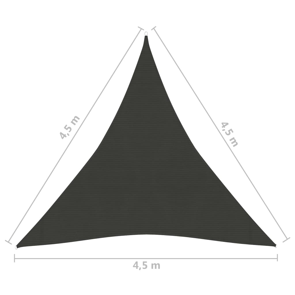 Sonnensegel 160 g/m² Anthrazit 4,5x4,5x4,5 m HDPE