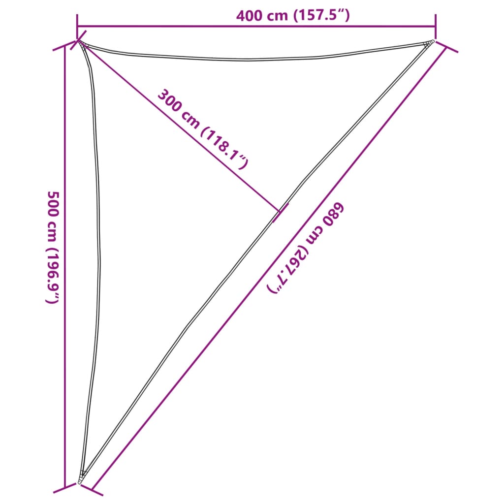 Sonnensegel 160 g/m² Anthrazit 4x5x6,8 m HDPE