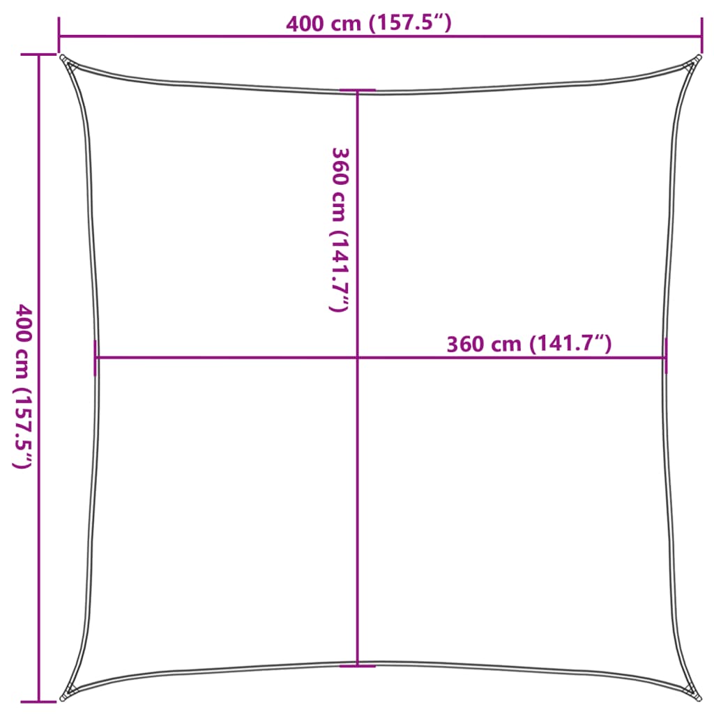 Sonnensegel 160 g/m² Beige 4x4 m HDPE