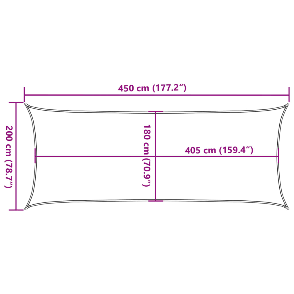 Sonnensegel 160 g/m² Beige 2x4,5 m HDPE