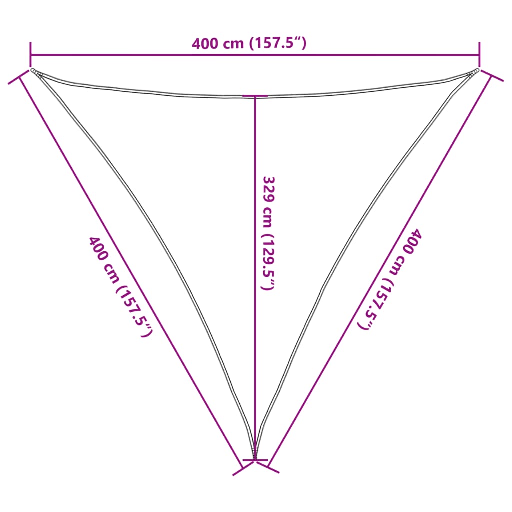 Sonnensegel 160 g/m² Beige 4x4x4 m HDPE