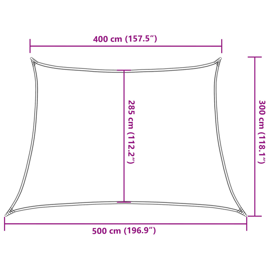 Sonnensegel 160 g/m² Beige 4/5x3 m HDPE