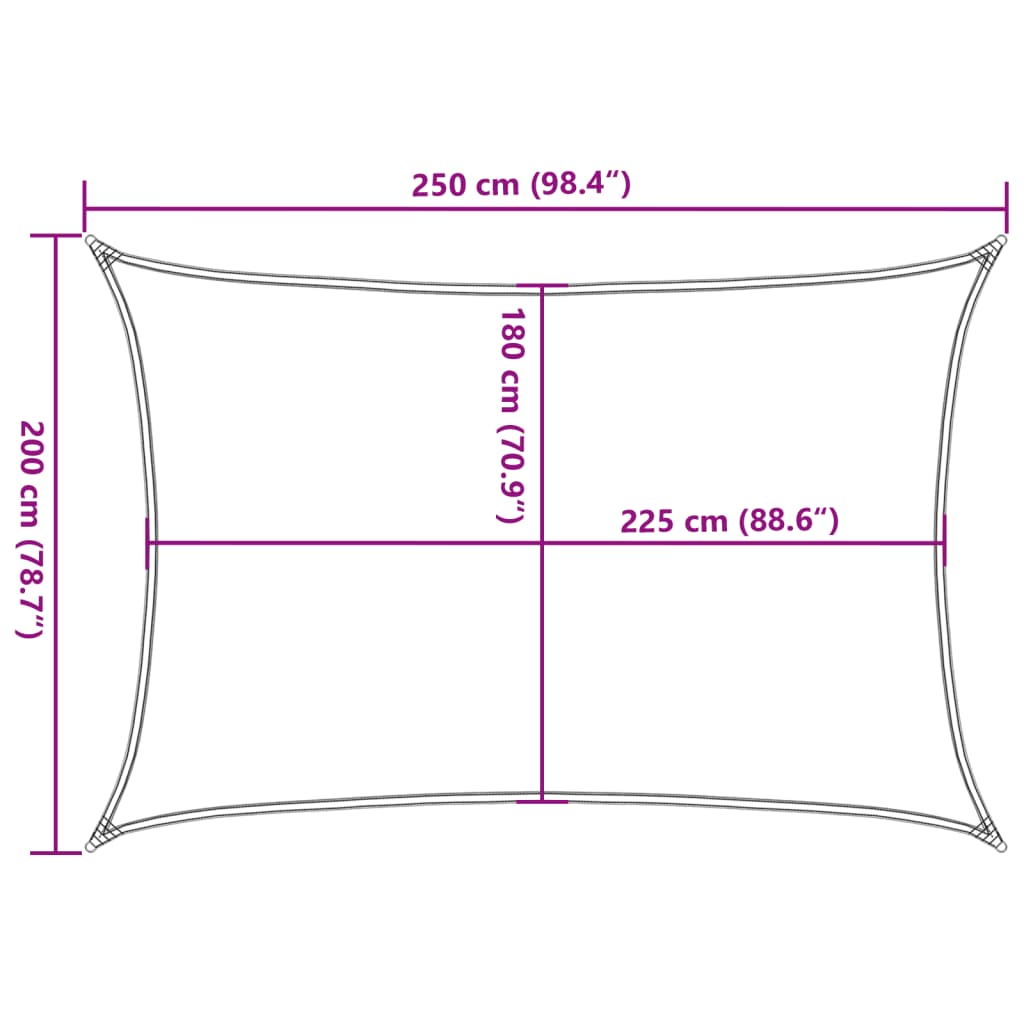 Sonnensegel 160 g/m² Creme 2x2,5 m HDPE