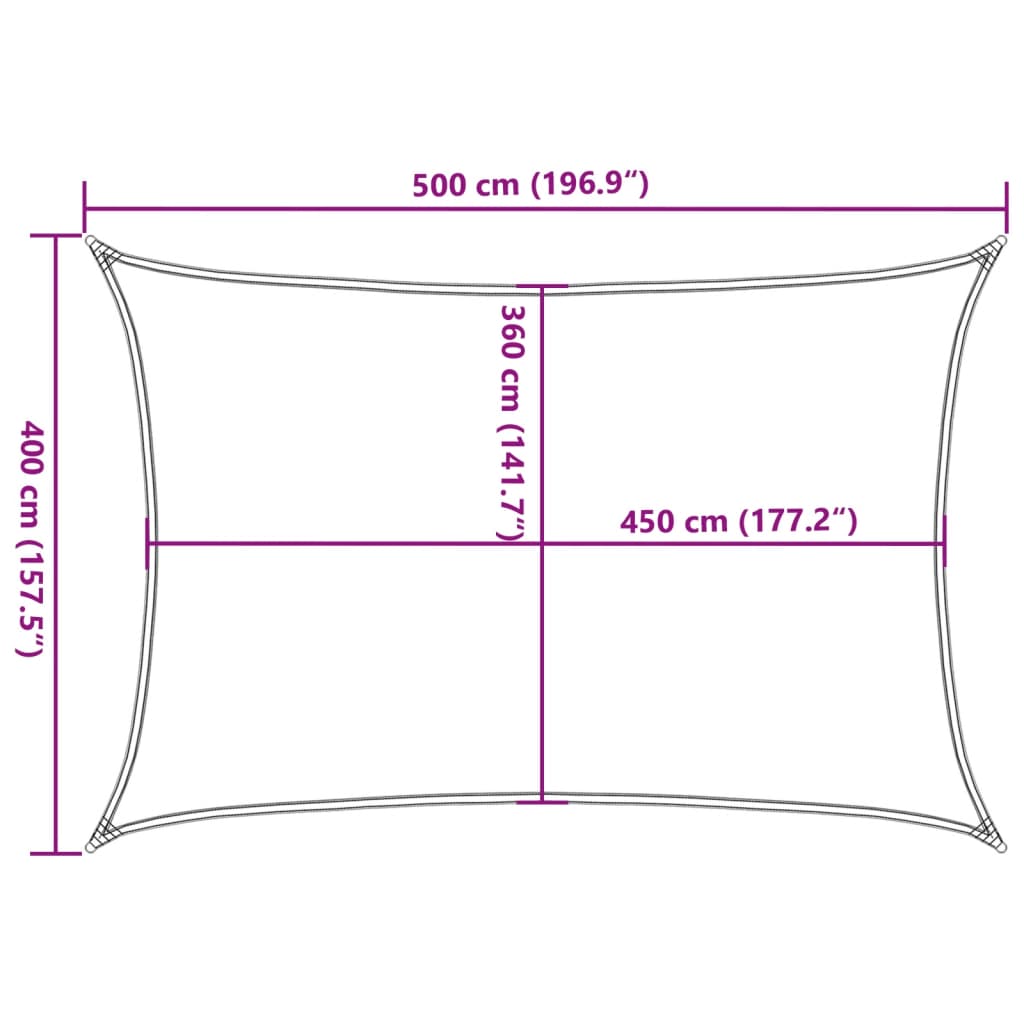 Sonnensegel 160 g/m² Creme 4x5 m HDPE