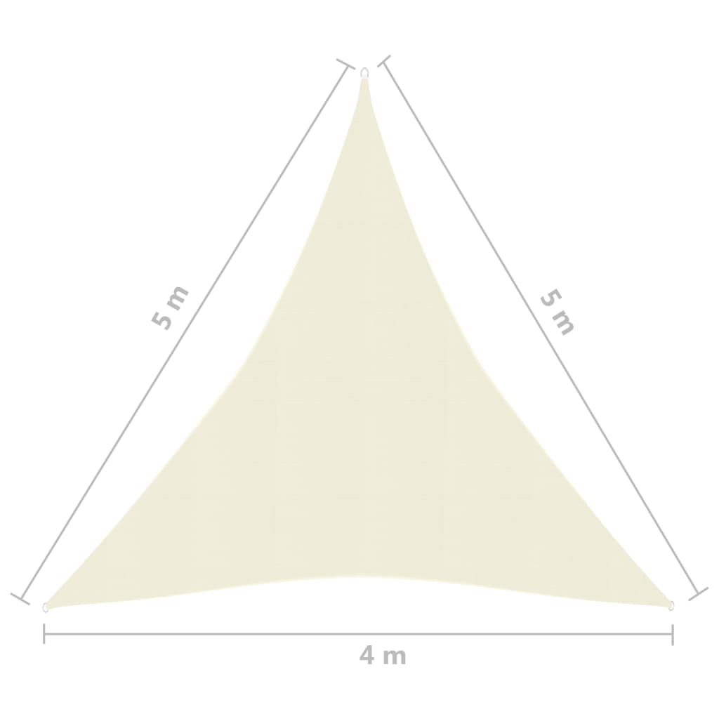 Sonnensegel 160 g/m² Cremeweiß 4x5x5 m HDPE