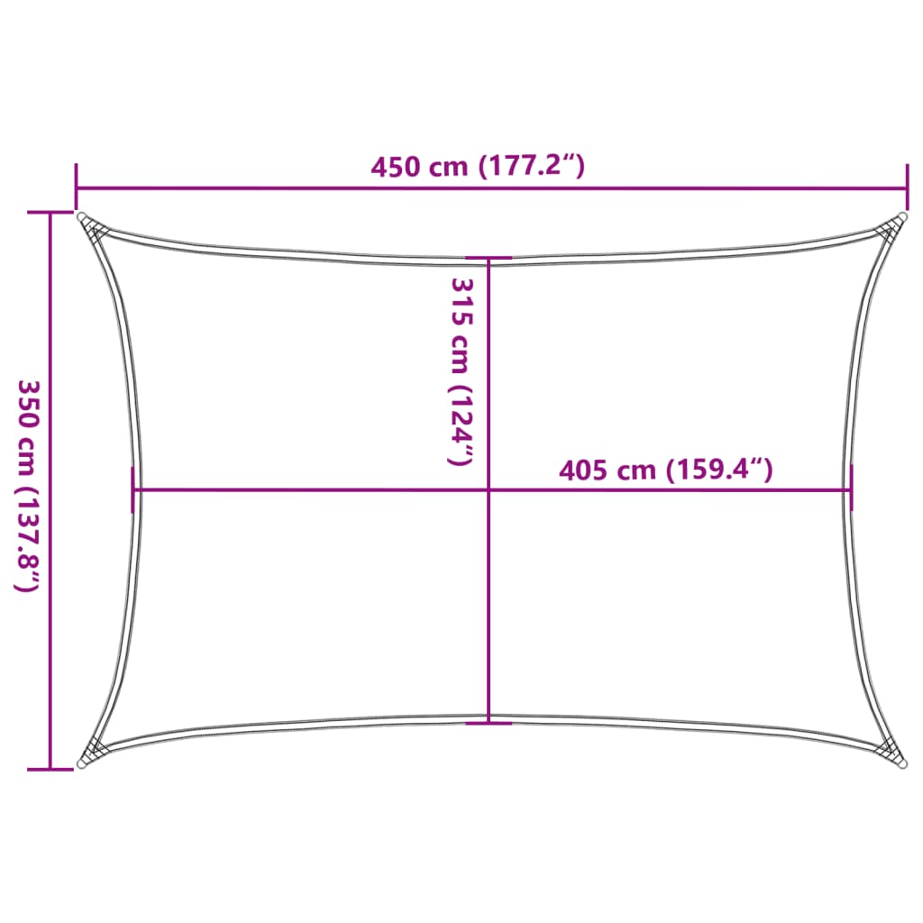 Sonnensegel 160 g/m² Weiß 3,5x4,5 m HDPE