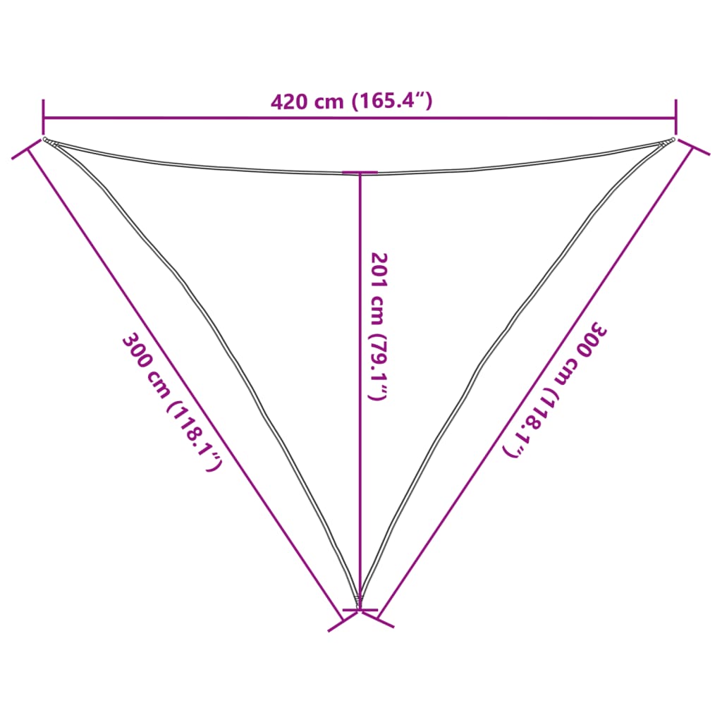 Sonnensegel 160 g/m² Weiß 3x3x4,2 m HDPE