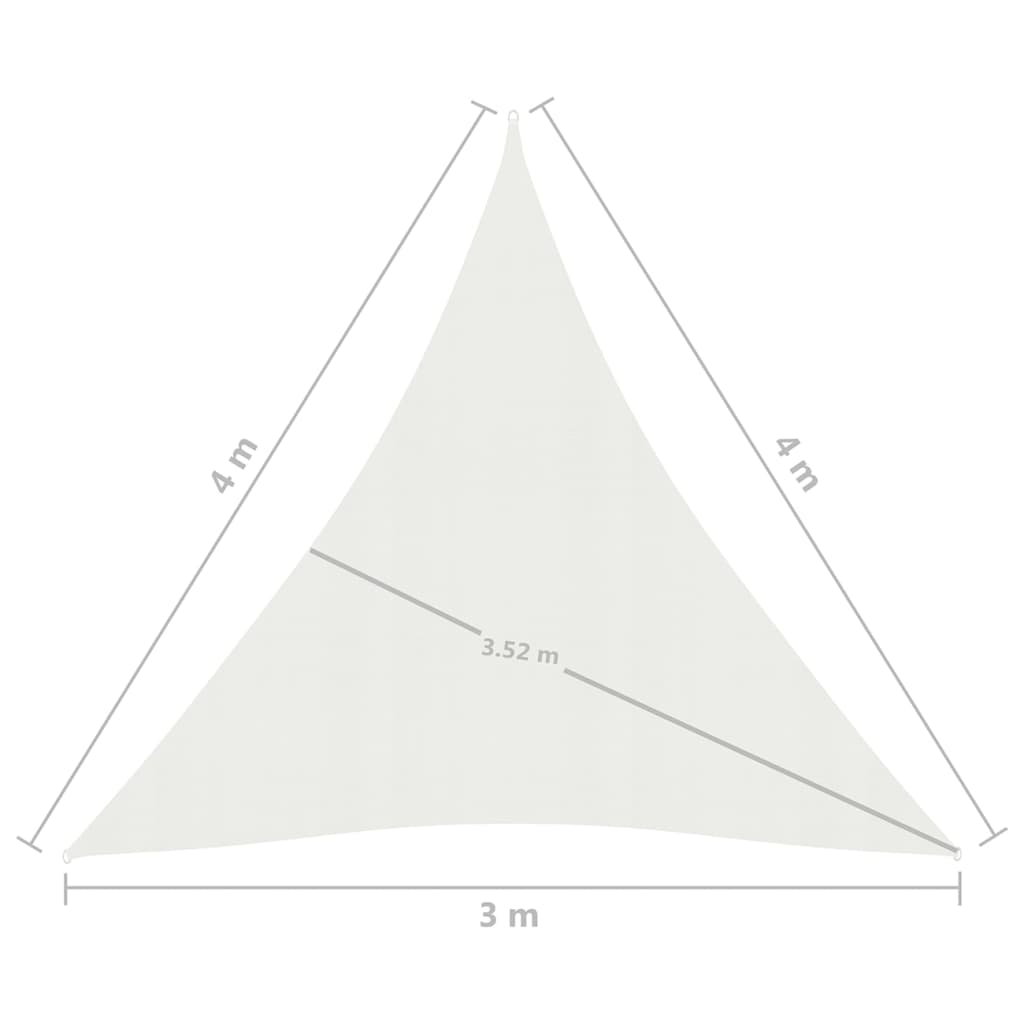 Sonnensegel 160 g/m² Weiß 3x4x4 m HDPE