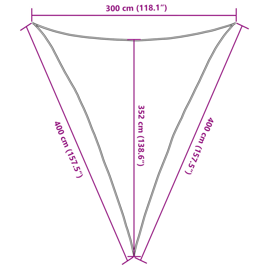 Sonnensegel 160 g/m² Weiß 3x4x4 m HDPE