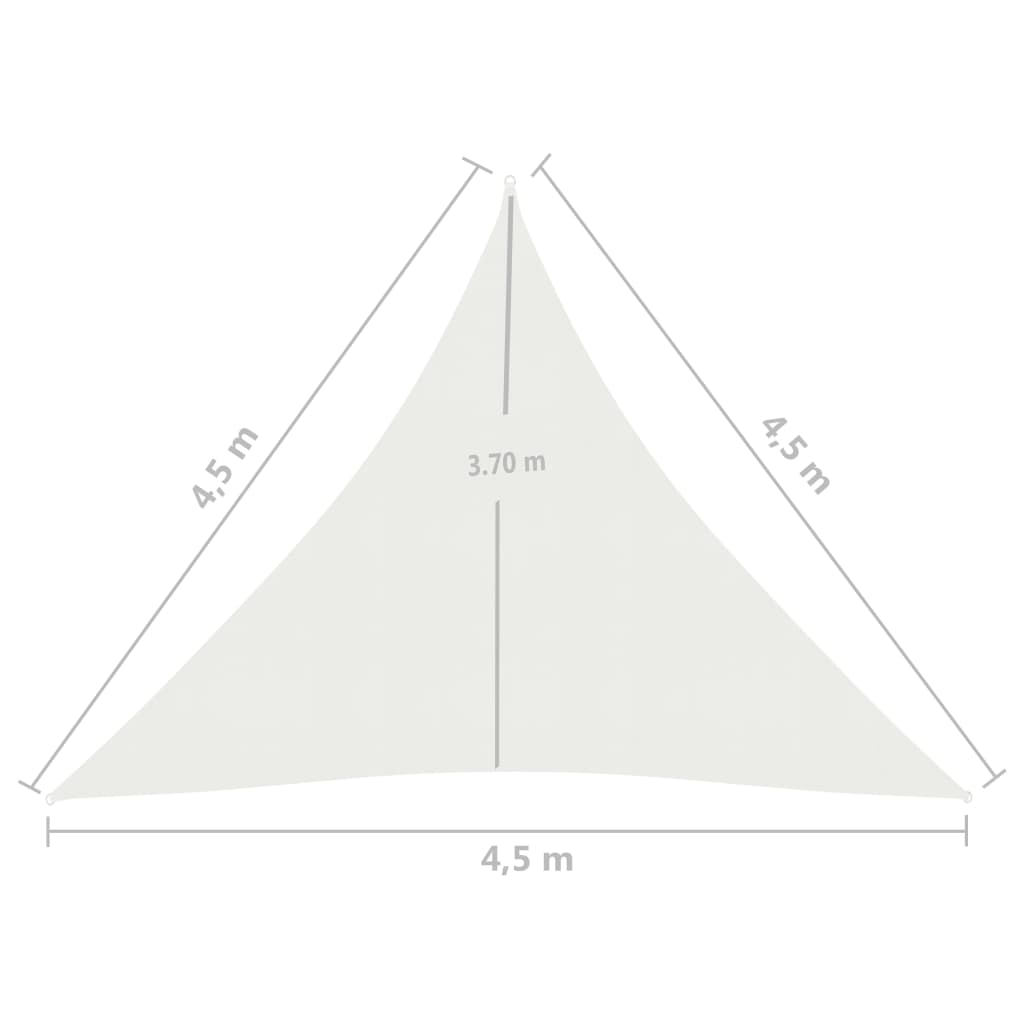 Sonnensegel 160 g/m² Weiß 4,5x4,5x4,5 m HDPE