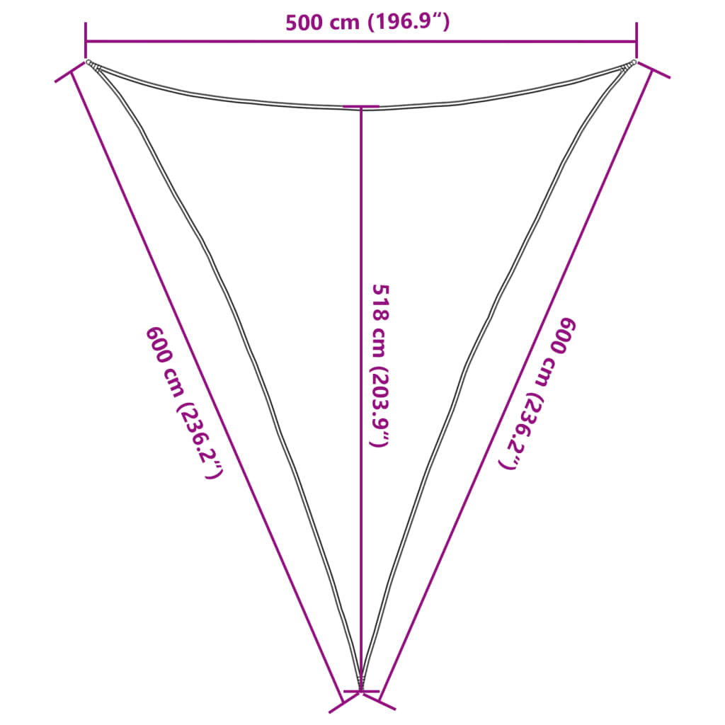 Sonnensegel 160 g/m² Weiß 5x6x6 m HDPE