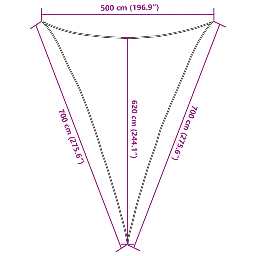 Sonnensegel 160 g/m² Weiß 5x7x7 m HDPE