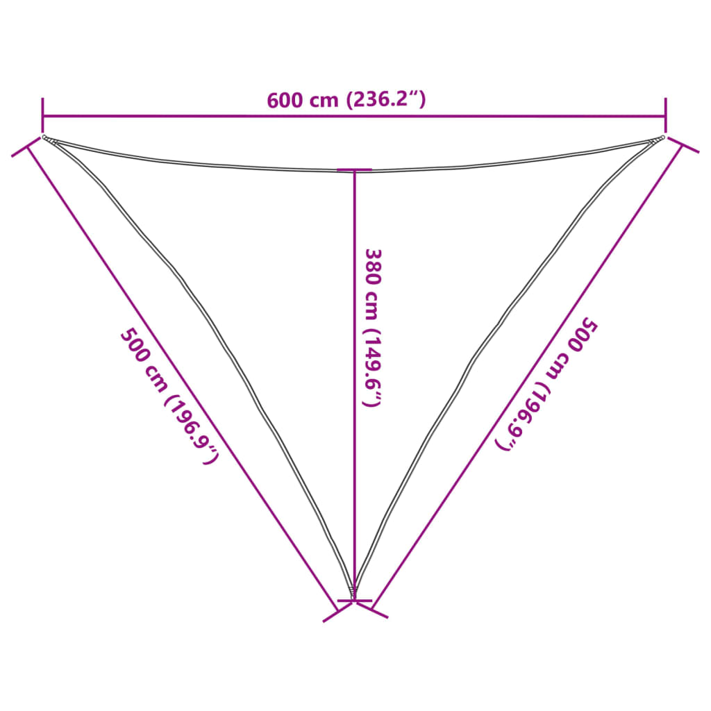 Sonnensegel 160 g/m² Weiß 5x5x6 m HDPE