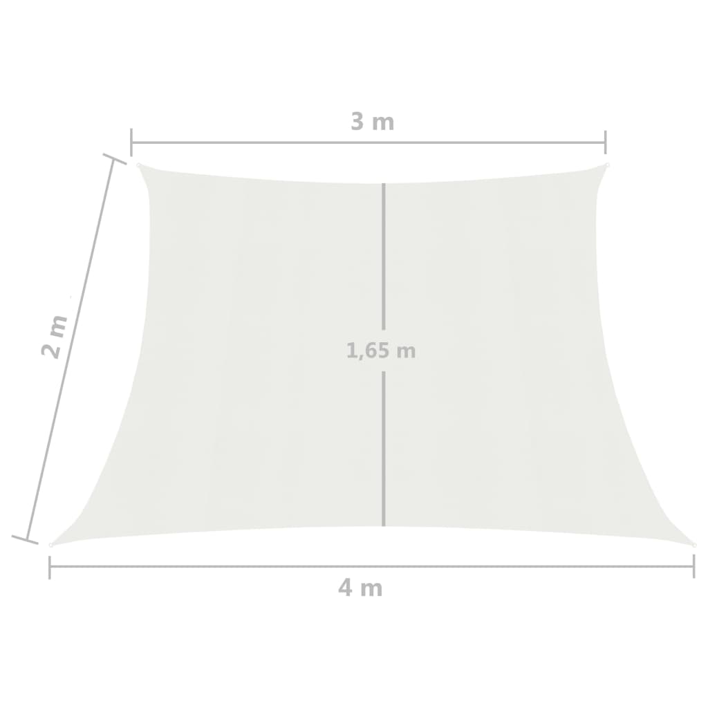 Sonnensegel 160 g/m² Weiß 3/4x2 m HDPE