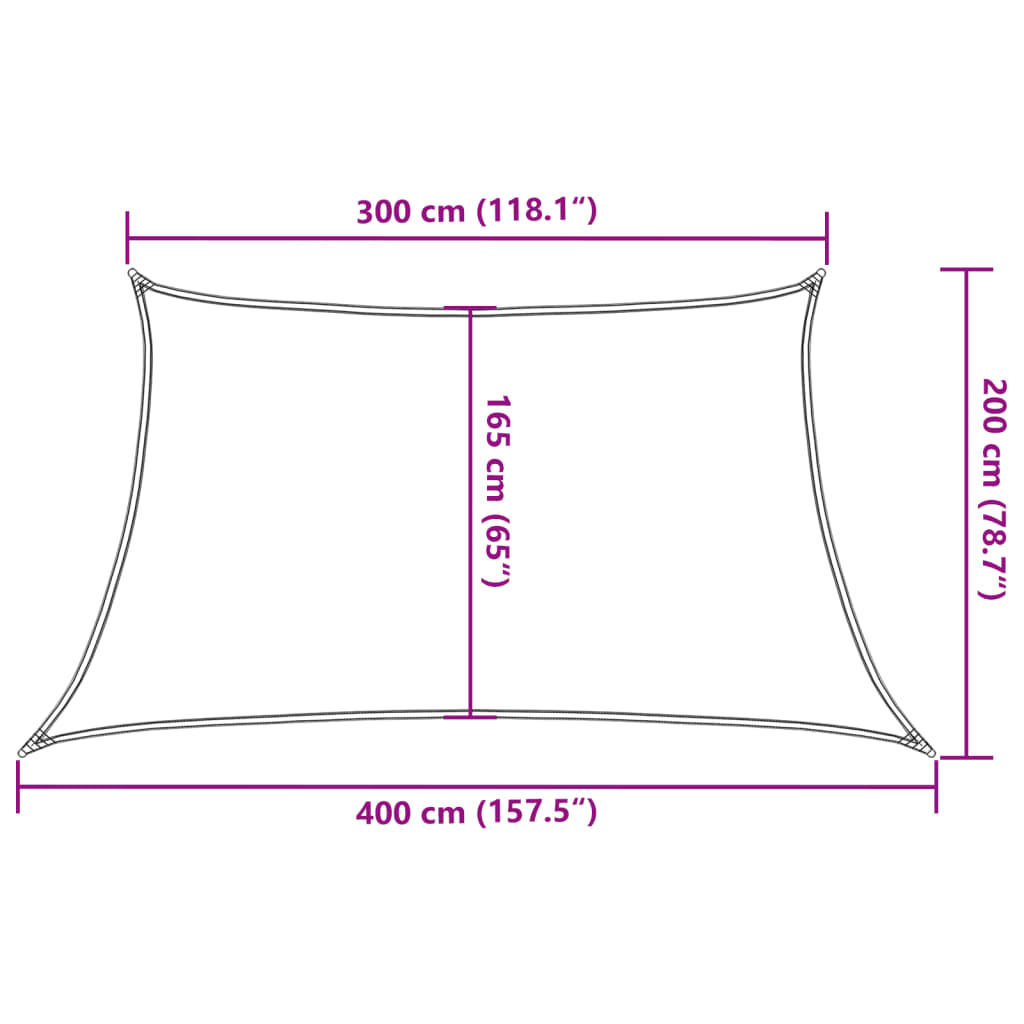 Sonnensegel 160 g/m² Weiß 3/4x2 m HDPE