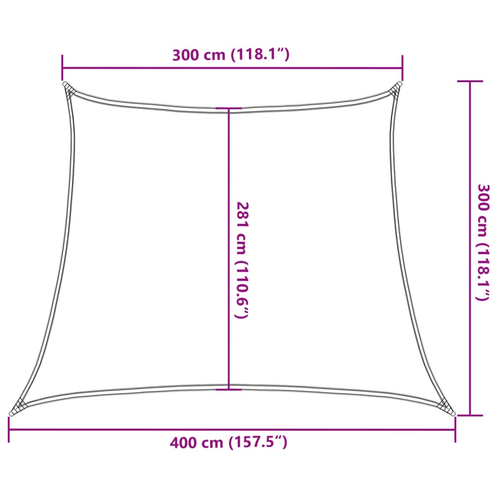 Sonnensegel 160 g/m² Weiß 3/4x3 m HDPE